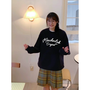 Áo sweater nữ boxy cổ tròn 100% cotton 320GSM dày dặn - Local Brand RTOML, giá 119.999 VND