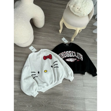 Áo Sweater Nữ Boxy Mềm Mịn In Hello Kitty Phong Cách Dễ Thương 161.020₫