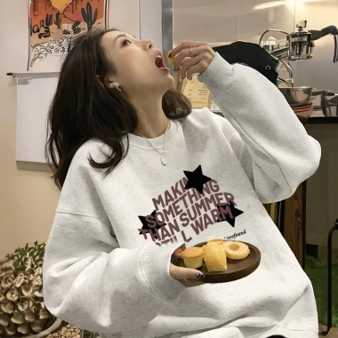 Áo sweater nữ đen bigsize ngôi sao in hình, áo khoác RTOML - 119.999₫
