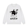 Áo Sweater Nữ Đen Oversize Họa Tiết Mèo Unisex Cặp Đôi 320gsm 100% Cotton 3