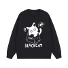 Áo Sweater Nữ Đen Oversize Họa Tiết Mèo Unisex Cặp Đôi 320gsm 100% Cotton 4