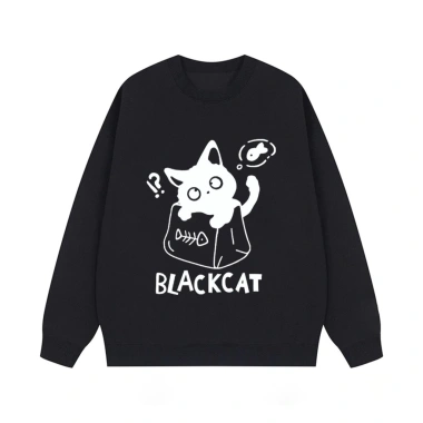 Áo Sweater Nữ Đen Oversize Họa Tiết Mèo Unisex Cặp Đôi 320gsm 100% Cotton 4 Áo Sweater Nữ Đen Oversize Họa Tiết Mèo Unisex Cặp Đôi 320gsm 100% Cotton 4