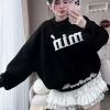 Áo Sweater Nữ Form Boxy Thêu Chữ Min Dễ Thương Năng Động - Giá 169.750₫, Phối Đồ Đi Học, Chơi, Café 4