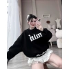 Áo Sweater Nữ Form Boxy Thêu Chữ Min Dễ Thương Năng Động - Giá 169.750₫, Phối Đồ Đi Học, Chơi, Café 9