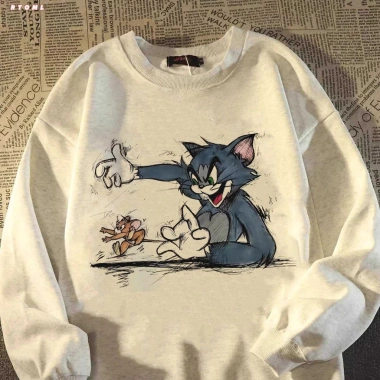 Áo sweater nữ họa tiết mèo hoạt hình Hàn Quốc RTOML - Kiểu mới mùa thu, giá 99.000 VND