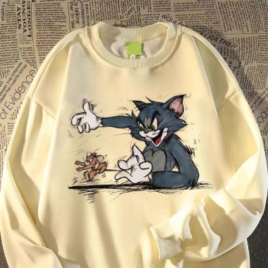 Áo sweater nữ họa tiết mèo hoạt hình Hàn Quốc RTOML - Kiểu mới mùa thu, giá 99.000 VND