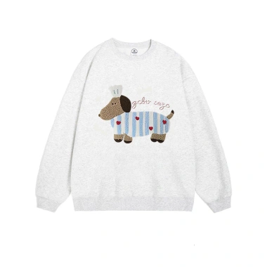 Áo sweater nữ mùa thu họa tiết chó con dễ thương, form rộng, 100% cotton RTOML 3 Áo sweater nữ mùa thu họa tiết chó con dễ thương, form rộng, 100% cotton RTOML 3
