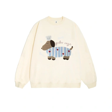 Áo sweater nữ mùa thu họa tiết chó con dễ thương, form rộng, 100% cotton RTOML 4 Áo sweater nữ mùa thu họa tiết chó con dễ thương, form rộng, 100% cotton RTOML 4