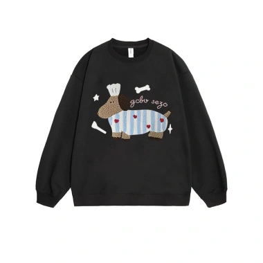 Áo sweater nữ mùa thu họa tiết chó con dễ thương, form rộng, 100% cotton RTOML 10 Áo sweater nữ mùa thu họa tiết chó con dễ thương, form rộng, 100% cotton RTOML 10