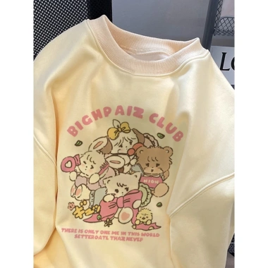 Áo Sweater Nữ RTOML 100% Cotton 320GSM Họa Tiết Hoạt Hình Dễ Thương, Dễ Phối Đồ - Giá 119.999 VND