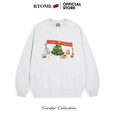 Áo sweater nữ RTOML nỉ bông form rộng 380Gsm unisex mẫu Christmas US - 24h giao hàng, giảm tới 119.999₫
