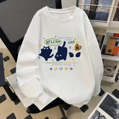 Áo sweater nữ xám cổ tròn form rộng Hàn Quốc nỉ dài tay mùa đông - RTOML 119.999₫