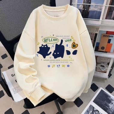 Áo sweater nữ xám cổ tròn form rộng Hàn Quốc nỉ dài tay mùa đông - RTOML 119.999₫