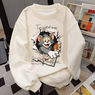 Áo sweater nữ xám cổ tròn form rộng Hàn Quốc nỉ dài tay mùa đông - RTOML 119.999₫