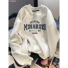 Áo Sweater Nữ Xám Nhạt MINARUIS - Chữ Cái Oversize 100% Cotton Hàn Quốc, Giá 119.999₫