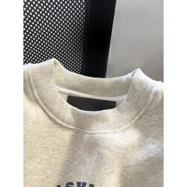 Áo Sweater Nữ Xám Nhạt MINARUIS - Chữ Cái Oversize 100% Cotton Hàn Quốc, Giá 119.999₫