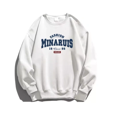 Áo Sweater Nữ Xám Nhạt MINARUIS - Chữ Cái Oversize 100% Cotton Hàn Quốc, Giá 119.999₫