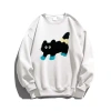 Áo Sweater Nữ Xám Nhạt Oversize In Mèo Đen Cartoon Dễ Thương 320gsm Unisex RTOML 5