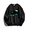 Áo Sweater Nữ Xám Nhạt Oversize In Mèo Đen Cartoon Dễ Thương 320gsm Unisex RTOML 6