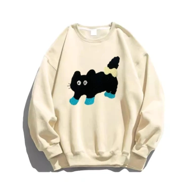Áo Sweater Nữ Xám Nhạt Oversize In Mèo Đen Cartoon Dễ Thương 320gsm Unisex RTOML 10 Áo Sweater Nữ Xám Nhạt Oversize In Mèo Đen Cartoon Dễ Thương 320gsm Unisex RTOML 10