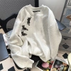 Áo Sweater Nữ Xám Nhạt Unisex In Mèo Đen 3 Hình Dễ Thương Oversize 320gsm - Thương Hiệu RTOML Giá 119.999 VND 3