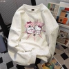 Áo sweater nữ xám tiêu form rộng Hàn Quốc Salmo nỉ dài tay mùa thu đông Hello Kitty - Giá chỉ 119.999 VND