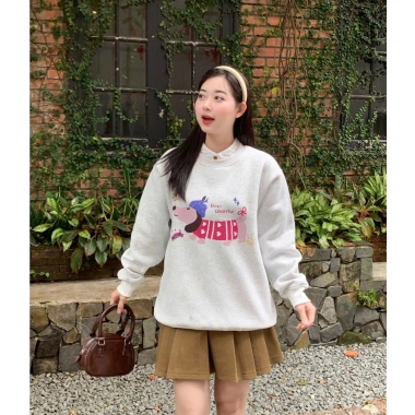 Áo sweater RTOML nỉ bông dày 380gsm oversize unisex Dog Cheerful, 24h giao hàng - Giá 119.999₫