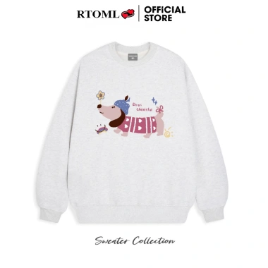 Áo sweater RTOML nỉ bông dày 380gsm oversize unisex Dog Cheerful, 24h giao hàng - Giá 119.999₫
