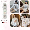Áo Sweater Unisex Nỉ Bông 2.026 - Xám Trắng Cổ Tròn Dáng Rộng RTOML 119.999đ