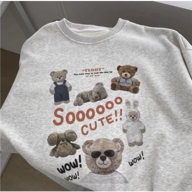 Áo Sweater Unisex Nỉ Bông 2.026 - Xám Trắng Cổ Tròn Dáng Rộng RTOML 119.999đ