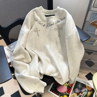 Áo Sweater Unisex Oversize 2.025 Xám 320GSM - In ấn độc đáo, mềm mại - RTOML 3 Áo Sweater Unisex Oversize 2.025 Xám 320GSM - In ấn độc đáo, mềm mại - RTOML 3