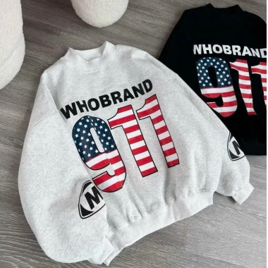 Áo Sweater WHO 911 Form Boxy Nữ Thu Đông Chống Gió Giữ Nhiệt In Cờ Mỹ - 155.200₫ 2
