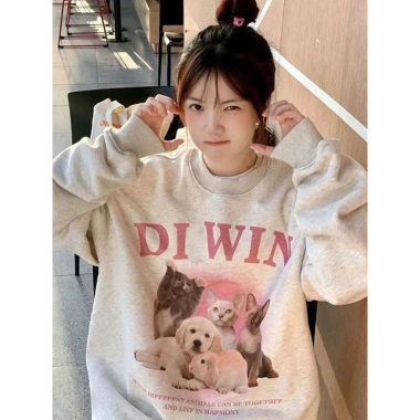 Áo Sweater Xám 380Gsm Nỉ Unisex BST 2.026 - Nhiều Hình Hoạt Hình, Giá 119.999 VND