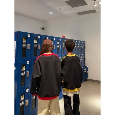 Áo sweatshirt dài tay cổ V phối màu thời trang KLGJ nam nữ - Giá 140.000 VND 4