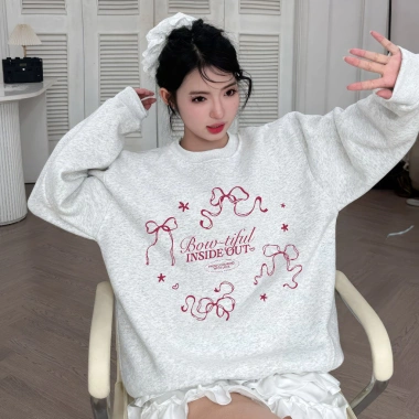 Áo sweatshirt mùa thu Xám rộng 100% cotton - Sweater nữ RTOML giảm còn 119.999₫