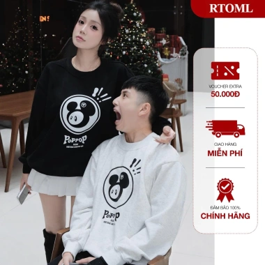 Áo Sweatshirt POPPOP Họa Tiết Nam Nữ Cổ Tròn Dáng Rộng Thu Đông 2.025 Local Brand Chính Hãng RTOML - Giá 119.999đ