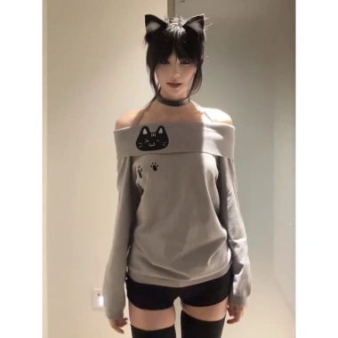 Áo T-Shirt Nữ Hot Girl Dễ Thương Tay Dài Mỏng In Hình Mèo Độc Đáo FCC - Giá 175k 3 Áo T-Shirt Nữ Hot Girl Dễ Thương Tay Dài Mỏng In Hình Mèo Độc Đáo FCC - Giá 175k 3