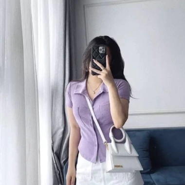 Áo tăm 2 túi cổ bẻ khuy vạt bầu cộc tay - Giá chỉ 103.500đ, giảm ngay 6