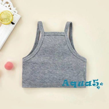 Áo Tank Bé Gái AQQ-Kids Không Tay Dệt Kim Crop Top Xám Đen Giá Ưu Đãi 82.296 VND