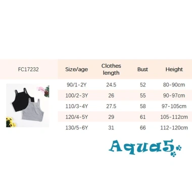 Áo Tank Bé Gái AQQ-Kids Không Tay Dệt Kim Crop Top Xám Đen Giá Ưu Đãi 82.296 VND