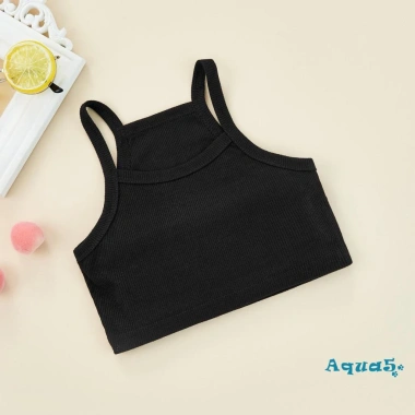Áo Tank Bé Gái AQQ-Kids Không Tay Dệt Kim Crop Top Xám Đen Giá Ưu Đãi 82.296 VND