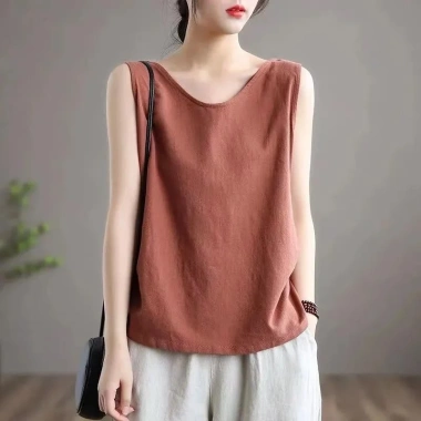 Áo tank top không tay rộng rãi mùa hè cotton lanh, lớn, đa năng trong và ngoài 11 Áo tank top không tay rộng rãi mùa hè cotton lanh, lớn, đa năng trong và ngoài 11