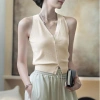 Áo Tank Top Nữ Cổ Chữ V Len Mềm Mại Rượu Vang Đỏ Dây Thời Trang Hè & Tết 2.024 10