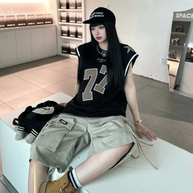 Áo Tanktop JAY77 Ba Lỗ Thể Thao Đắp Nổi 77 - Unisex Cotton Form Rộng Đen/Nâu/Cobán
