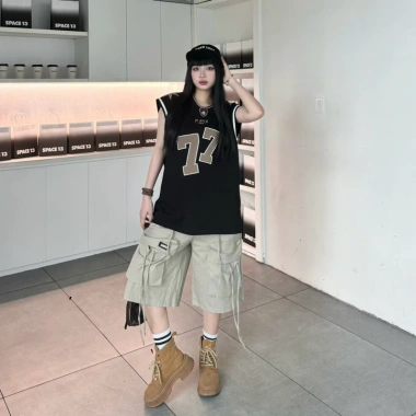 Áo Tanktop JAY77 Ba Lỗ Thể Thao Đắp Nổi 77 - Unisex Cotton Form Rộng Đen/Nâu/Cobán 3 Áo Tanktop JAY77 Ba Lỗ Thể Thao Đắp Nổi 77 - Unisex Cotton Form Rộng Đen/Nâu/Cobán 3