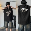 Áo Tanktop JAY77 Ba Lỗ Thể Thao Đắp Nổi 77 - Unisex Cotton Form Rộng Đen/Nâu/Cobán 6