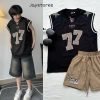 Áo Tanktop JAY77 Ba Lỗ Thể Thao Đắp Nổi 77 - Unisex Cotton Form Rộng Đen/Nâu/Cobán 10
