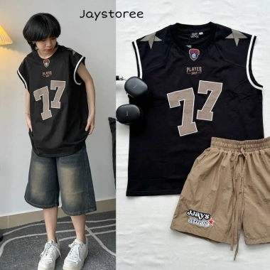 Áo Tanktop JAY77 Ba Lỗ Thể Thao Đắp Nổi 77 - Unisex Cotton Form Rộng Đen/Nâu/Cobán 10 Áo Tanktop JAY77 Ba Lỗ Thể Thao Đắp Nổi 77 - Unisex Cotton Form Rộng Đen/Nâu/Cobán 10