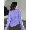 Áo Tanktop Nữ UNIQ Tay Dài Sọc Trắng Basic - Phong Cách Gym Yoga Siêu Thoải Mái 3