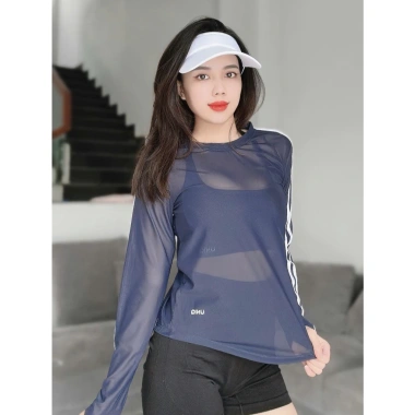 Áo Tanktop Nữ UNIQ Tay Dài Sọc Trắng Basic - Phong Cách Gym Yoga Siêu Thoải Mái 4